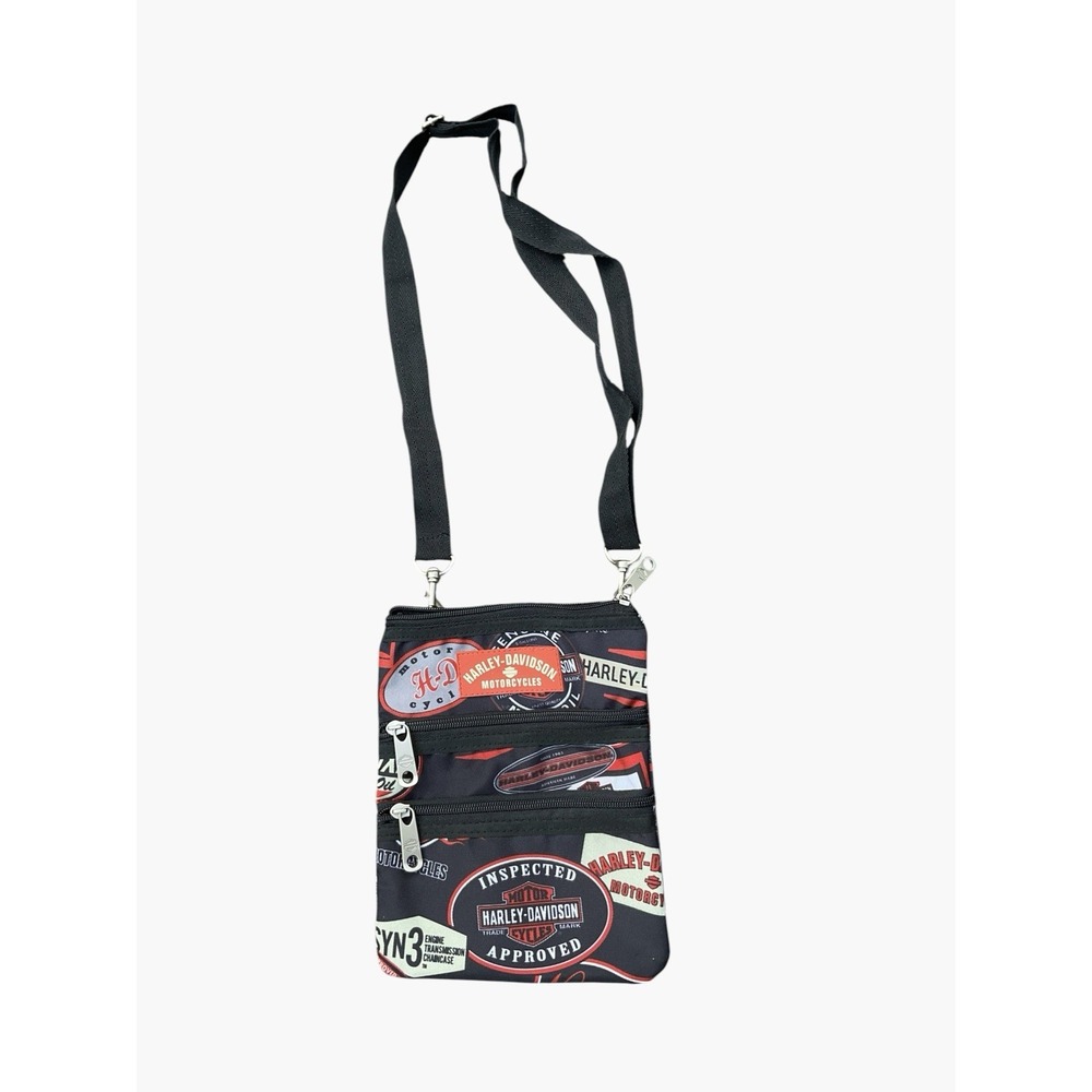 Harley-Davidson Crossbody Bag Black Logo Print Motorcycle Biker
